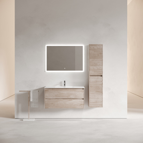 Тумба под раковину Sancos Libra LB100EG 99х45х50 подвесная цвет дуб галифакс натуральный - фото 2